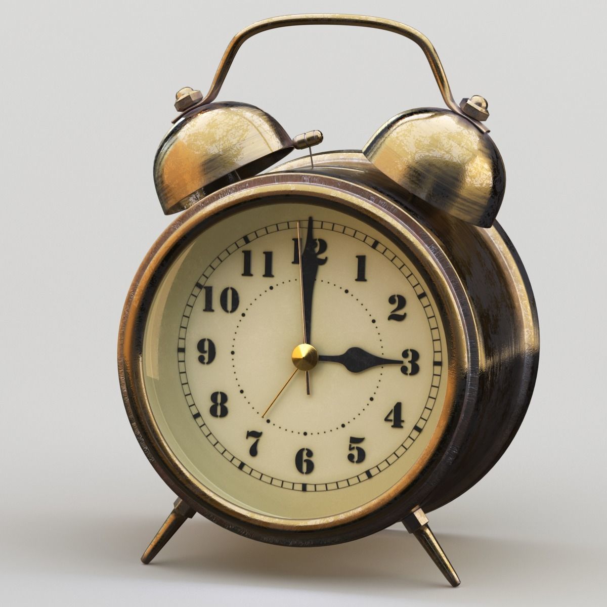 Old Alarm Clock 3D model Low-poly 3D model_52