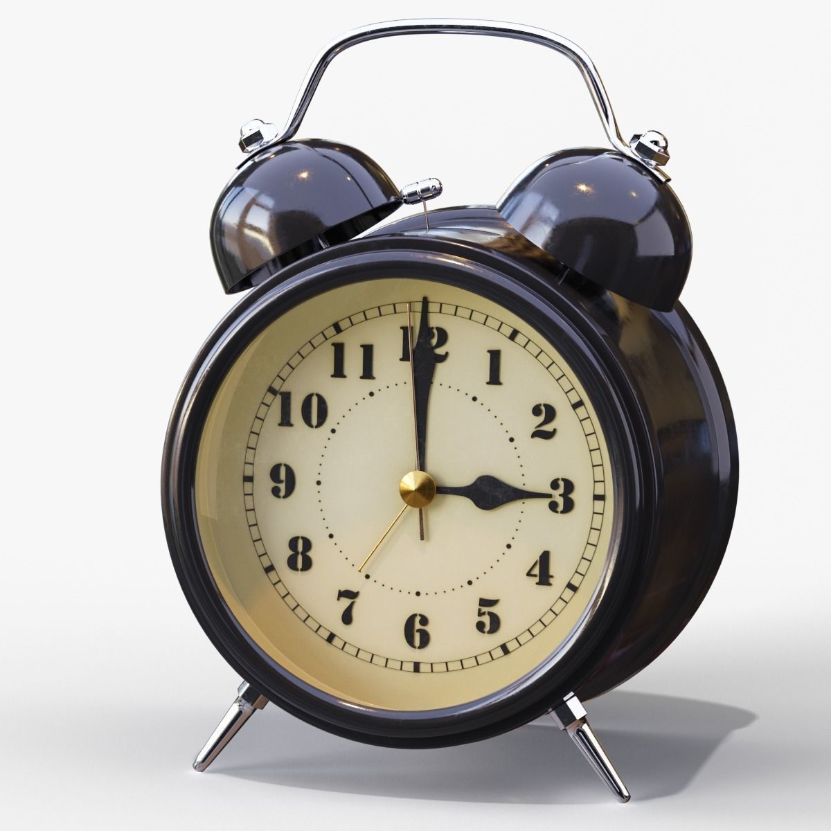 Old Alarm Clock 3D model Low-poly 3D model_4