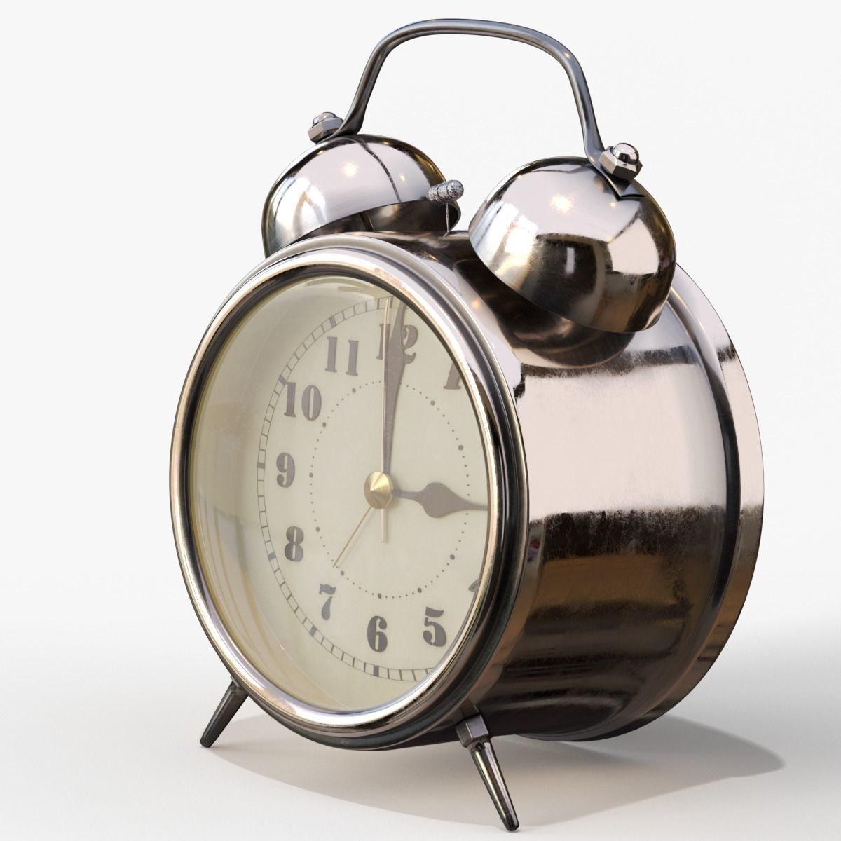 Old Alarm Clock 3D model Low-poly 3D model_30