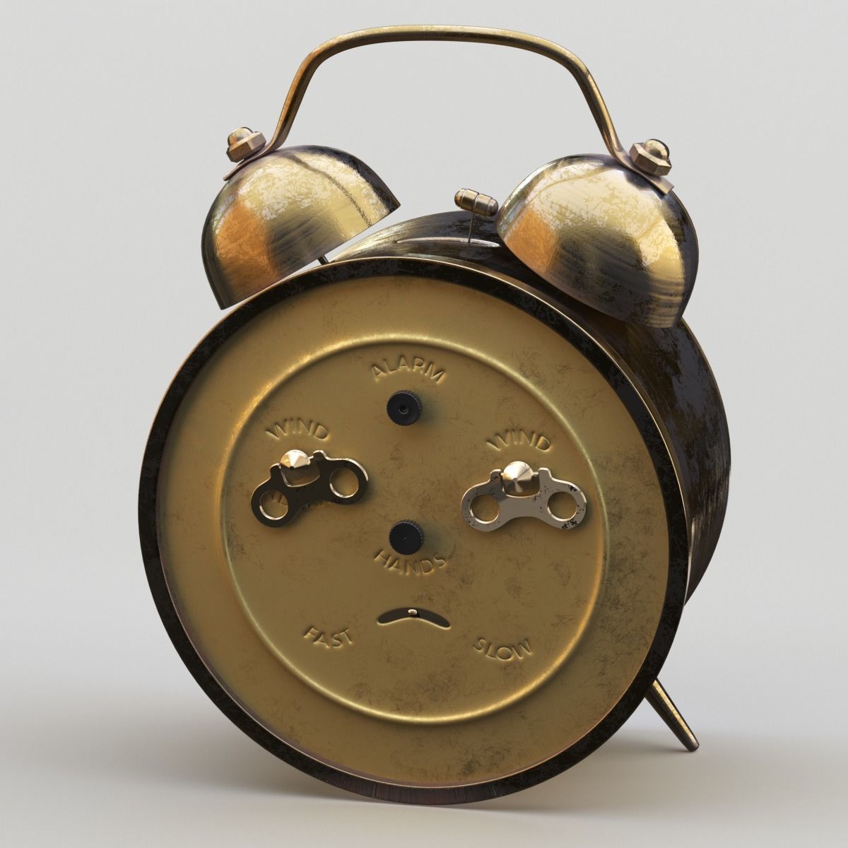 Old Alarm Clock 3D model Low-poly 3D model_64