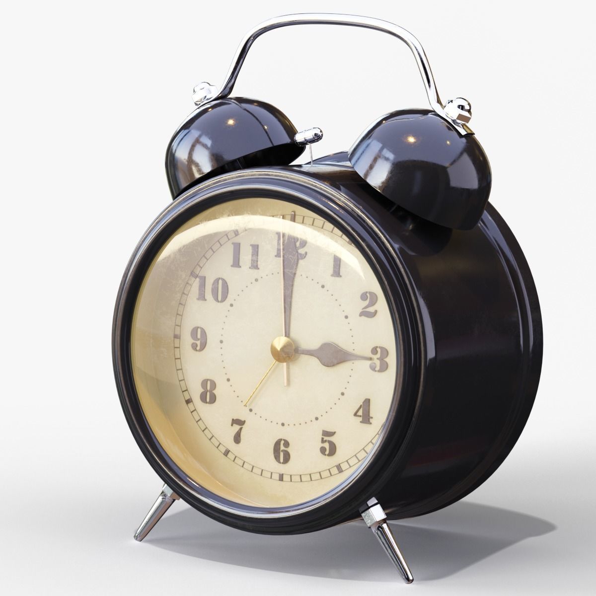 Old Alarm Clock 3D model Low-poly 3D model_5