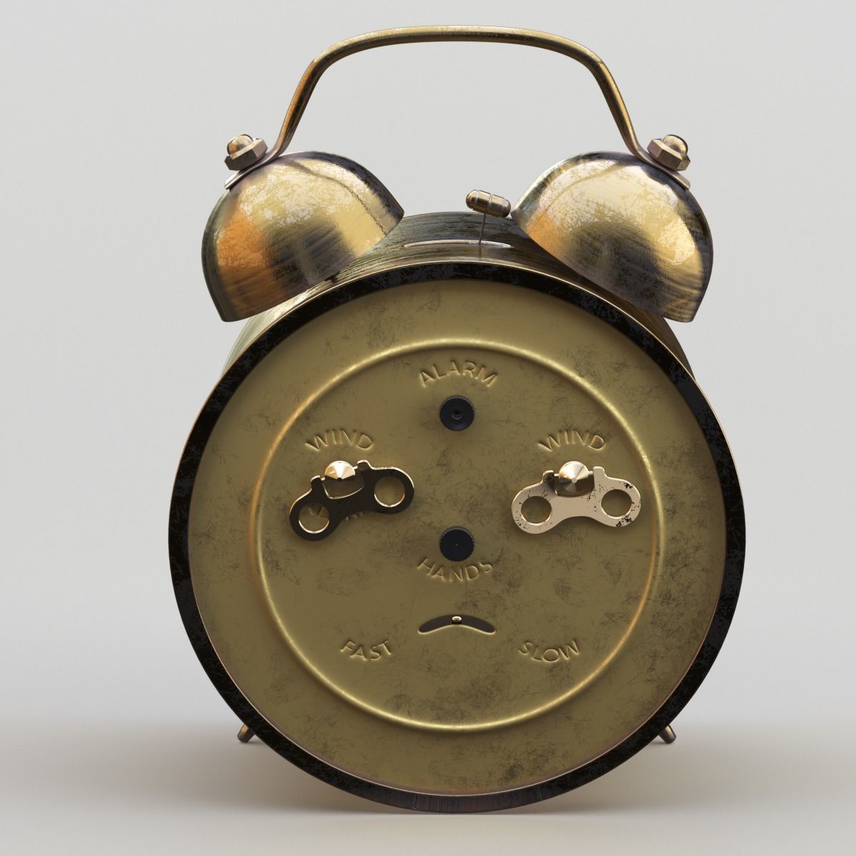 Old Alarm Clock 3D model Low-poly 3D model_63