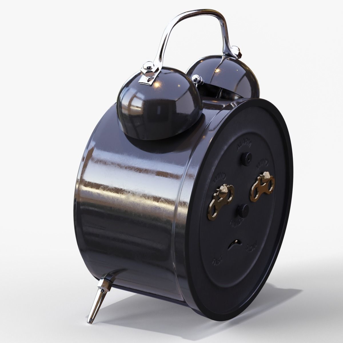 Old Alarm Clock 3D model Low-poly 3D model_11