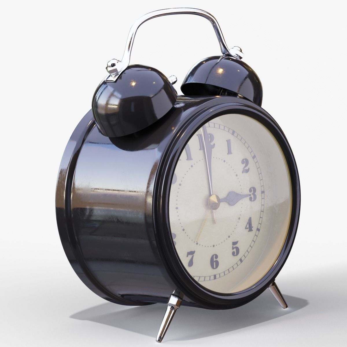 Old Alarm Clock 3D model Low-poly 3D model_24