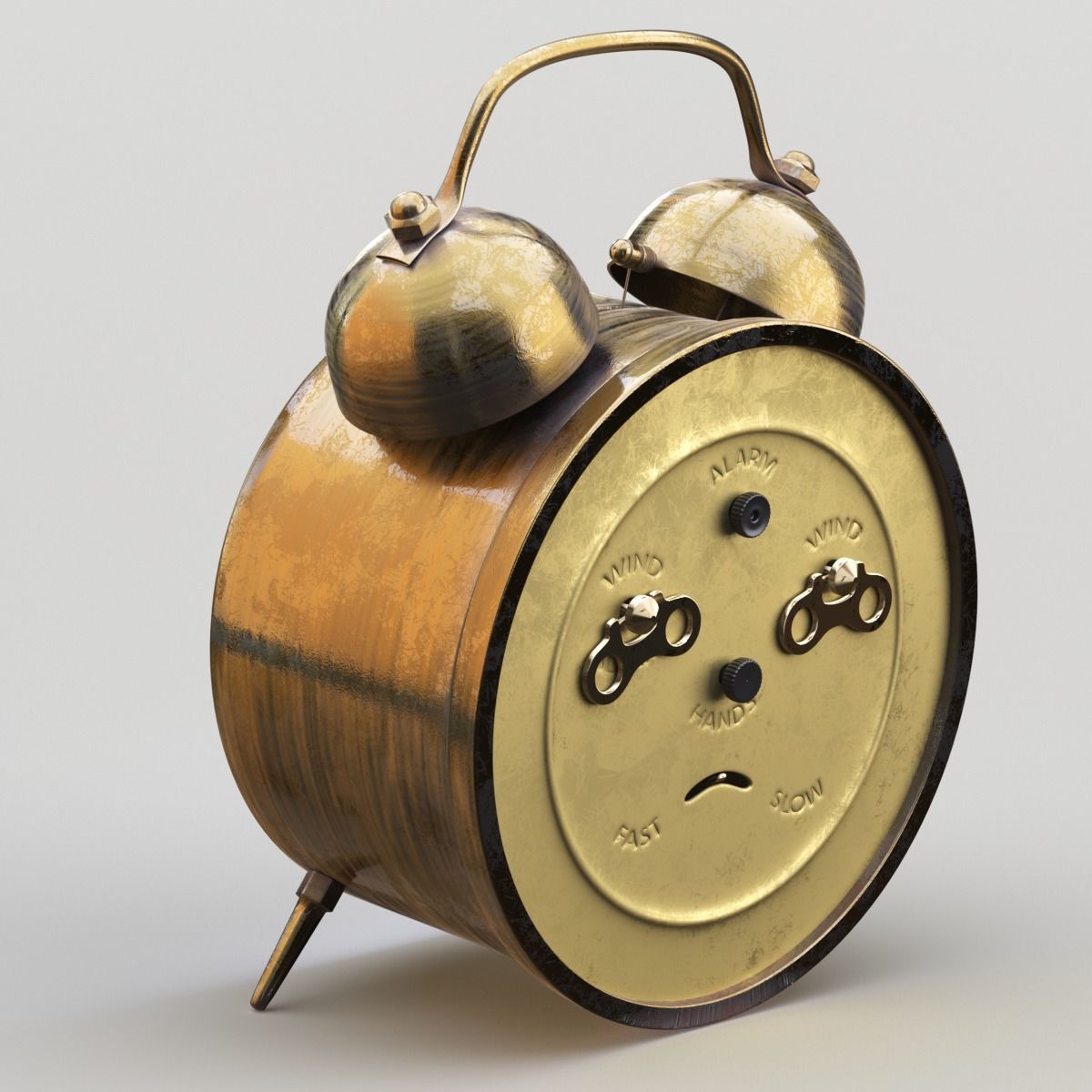 Old Alarm Clock 3D model Low-poly 3D model_60