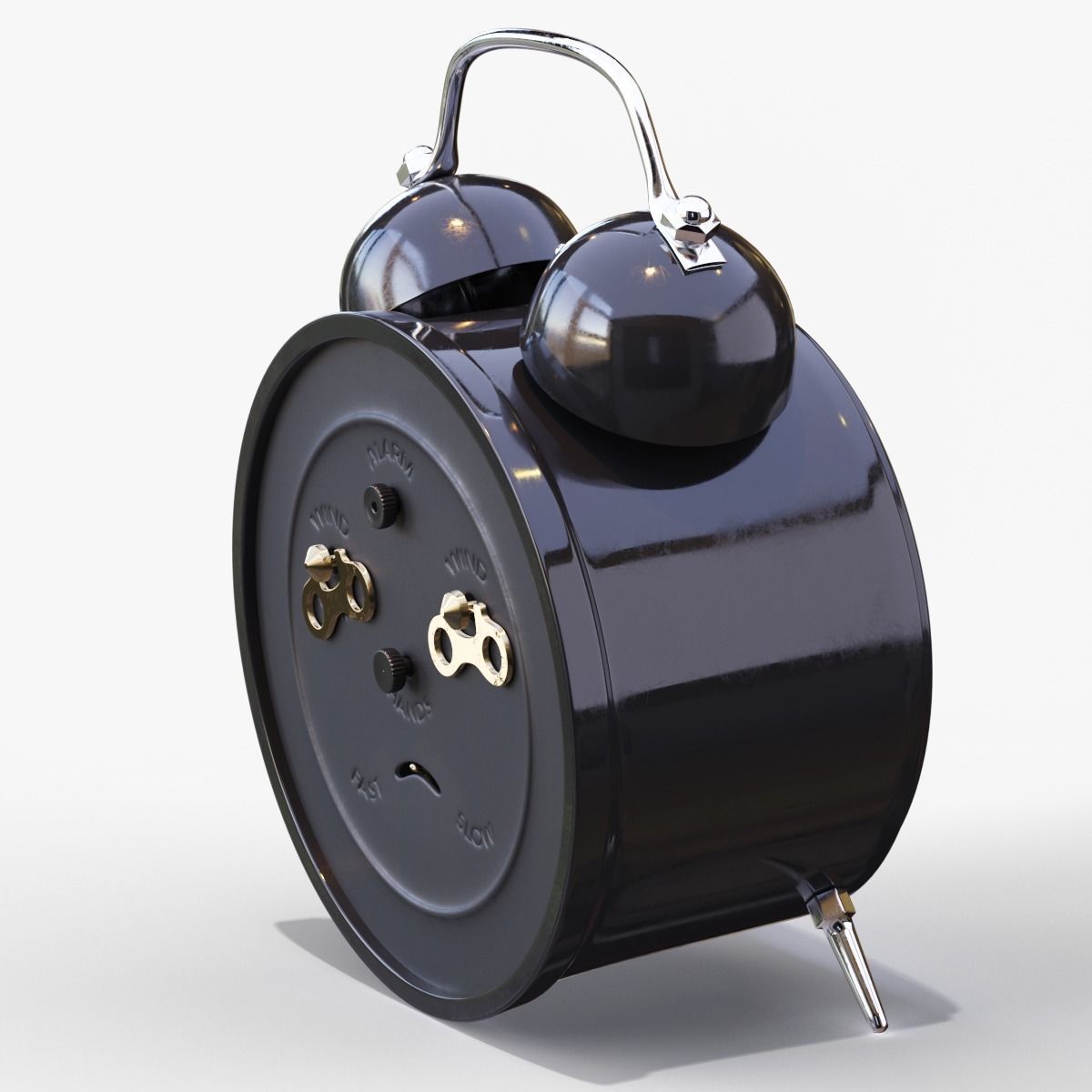 Old Alarm Clock 3D model Low-poly 3D model_19