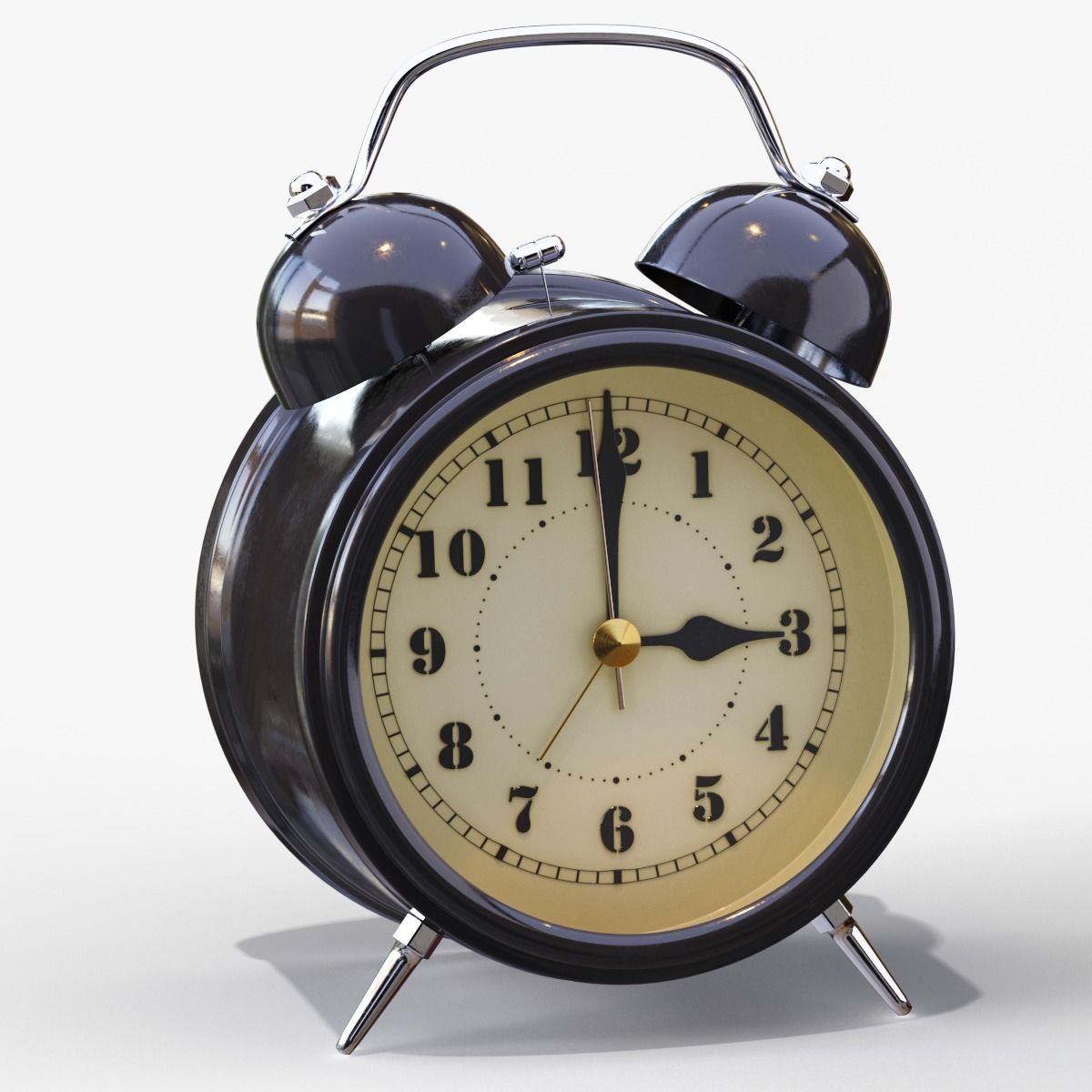 Old Alarm Clock 3D model Low-poly 3D model_26