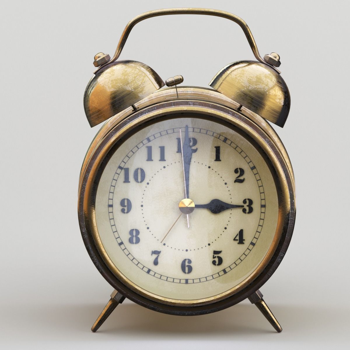 Old Alarm Clock 3D model Low-poly 3D model_51