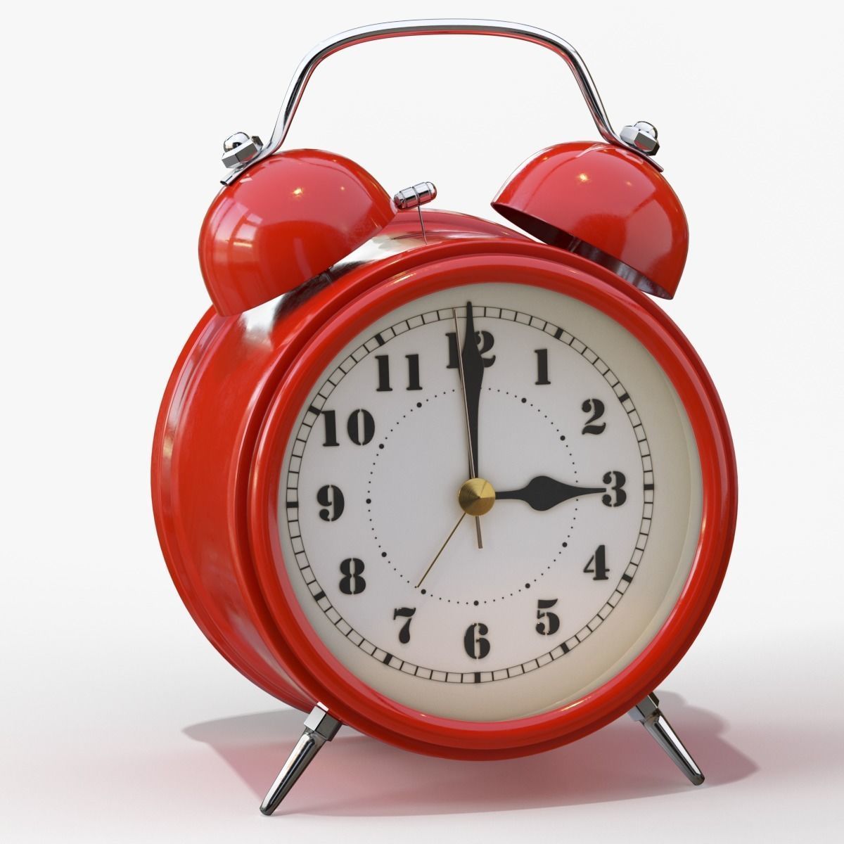 Old Alarm Clock 3D model Low-poly 3D model_98