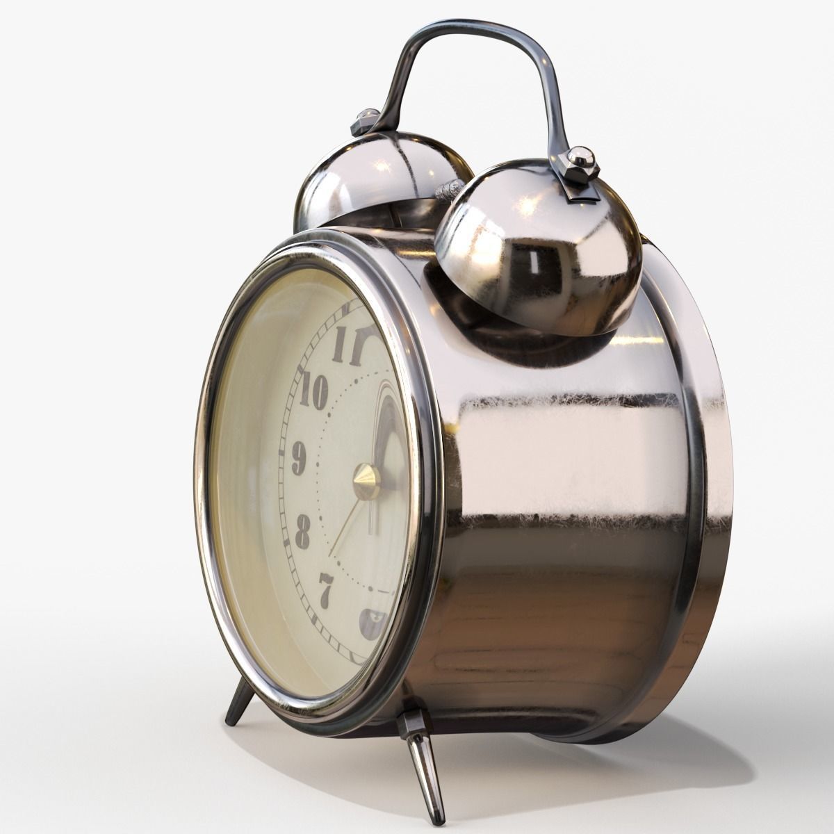 Old Alarm Clock 3D model Low-poly 3D model_31