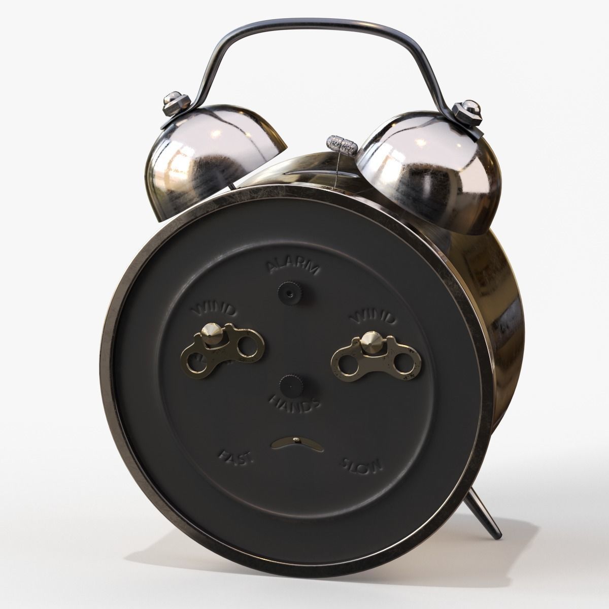 Old Alarm Clock 3D model Low-poly 3D model_40