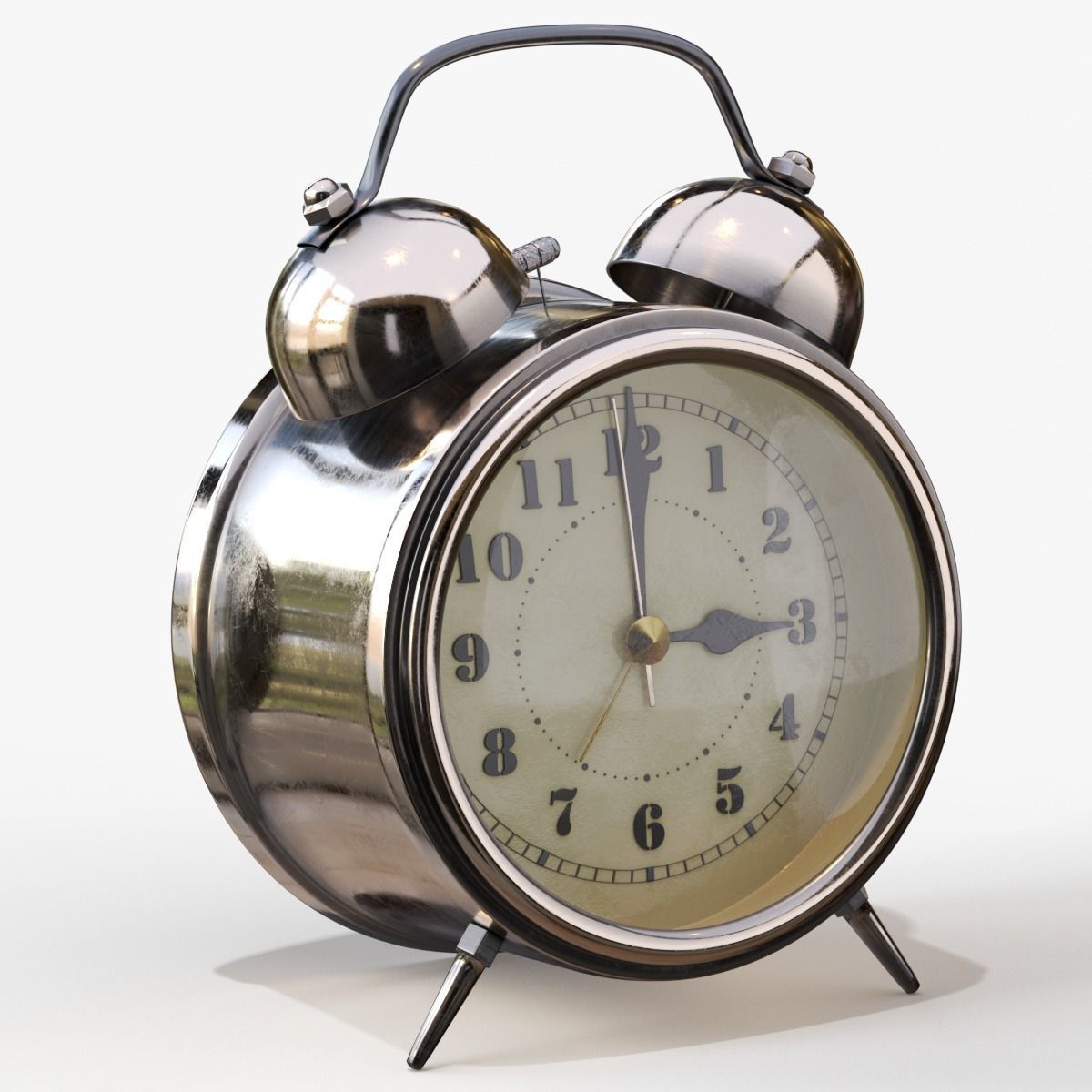 Old Alarm Clock 3D model Low-poly 3D model_49