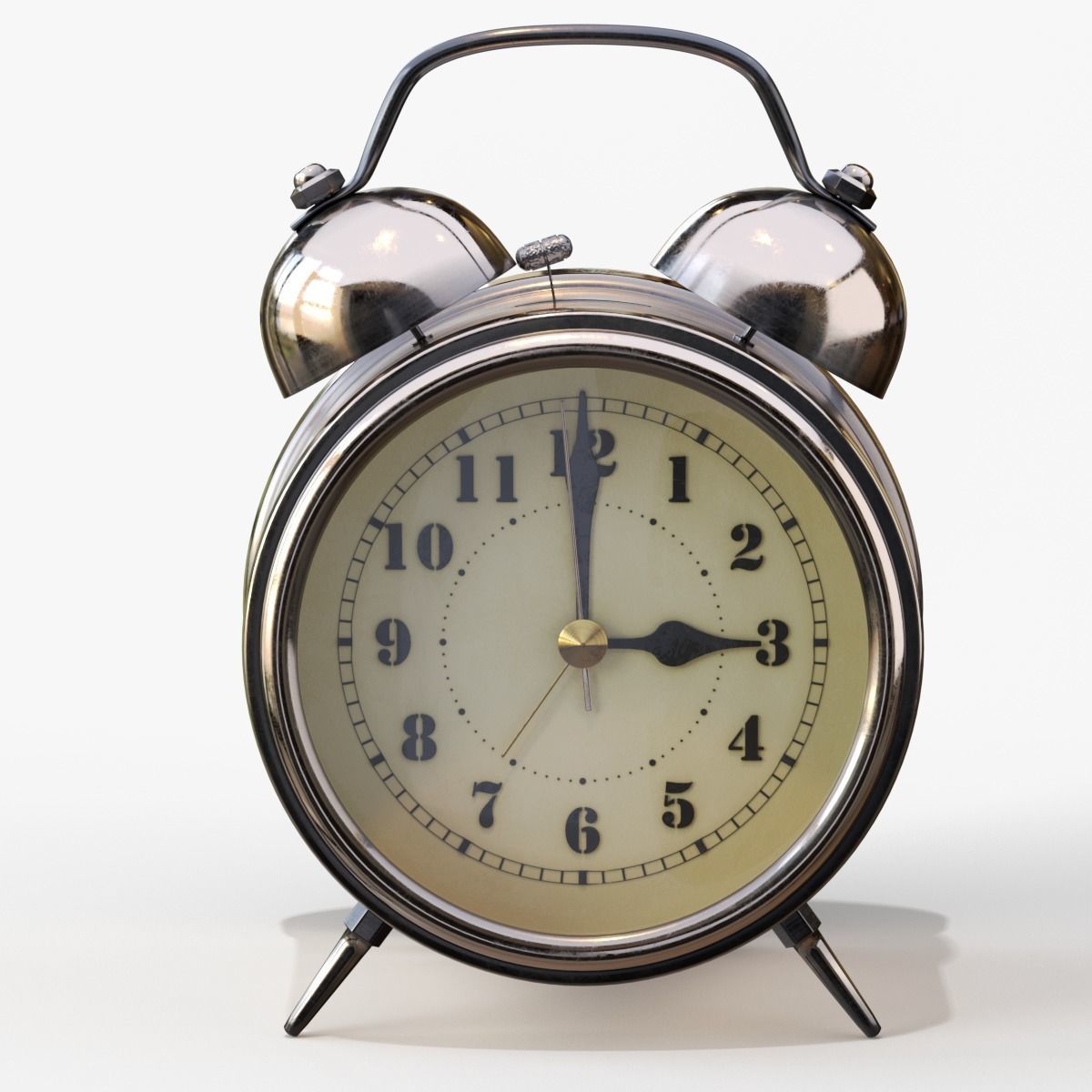 Old Alarm Clock 3D model Low-poly 3D model_27