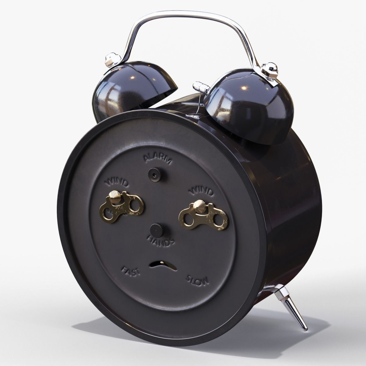 Old Alarm Clock 3D model Low-poly 3D model_17