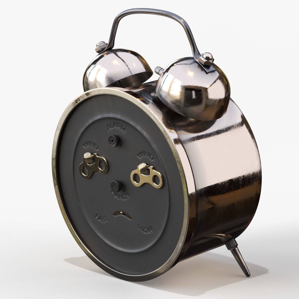 Old Alarm Clock 3D model Low-poly 3D model_42