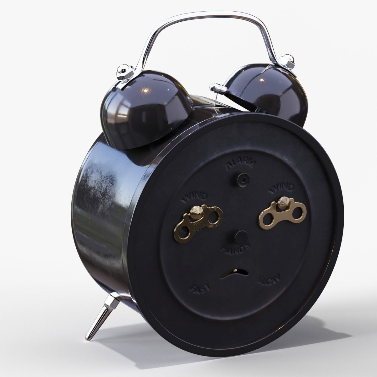 Old Alarm Clock 3D model Low-poly 3D model_13