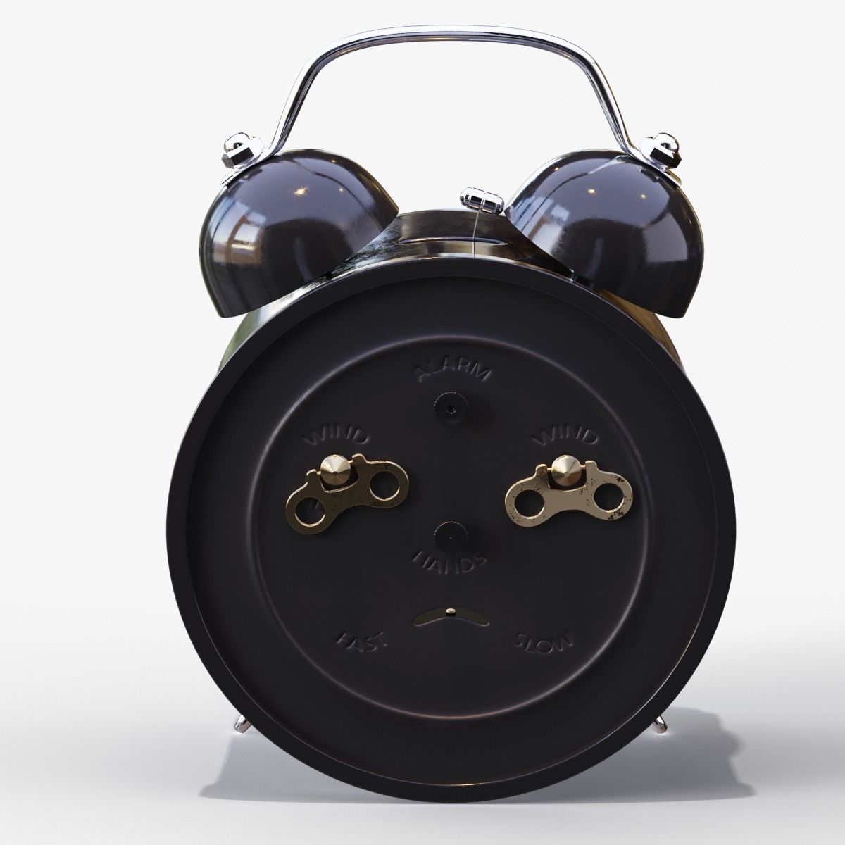 Old Alarm Clock 3D model Low-poly 3D model_15