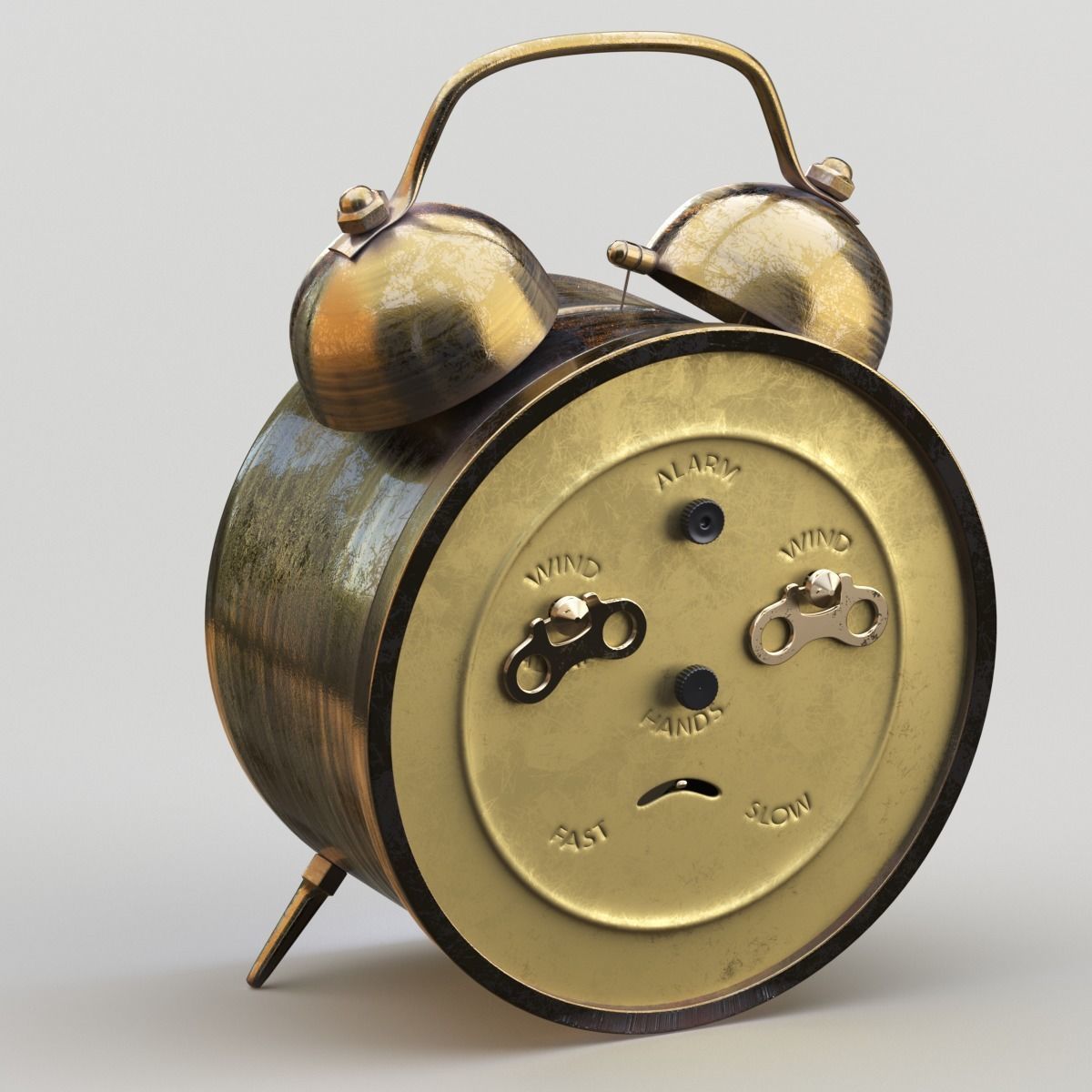 Old Alarm Clock 3D model Low-poly 3D model_61