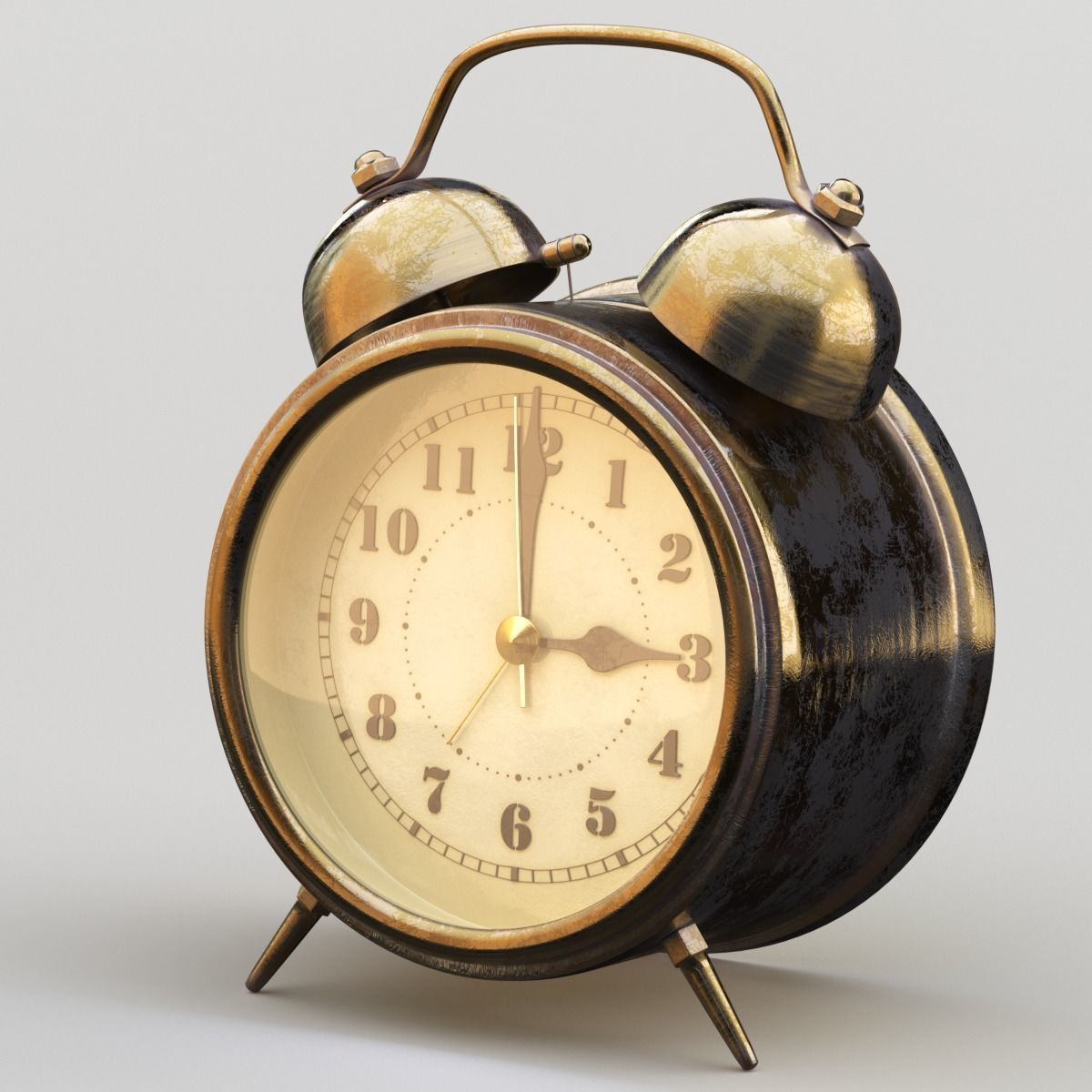 Old Alarm Clock 3D model Low-poly 3D model_53
