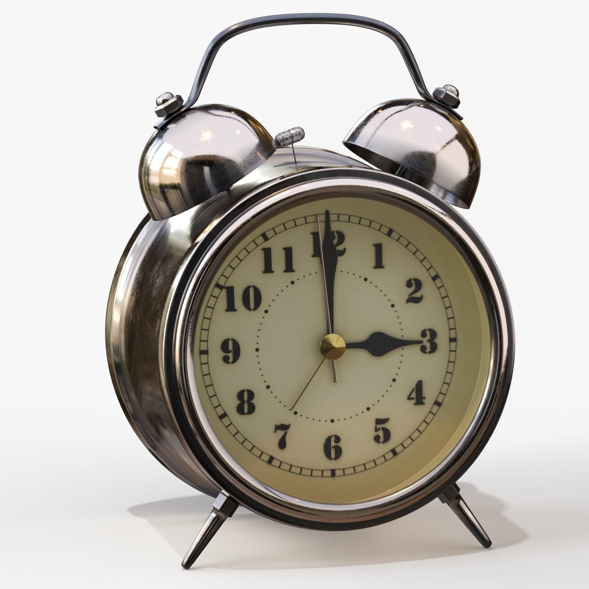 Old Alarm Clock 3D model Low-poly 3D model_50