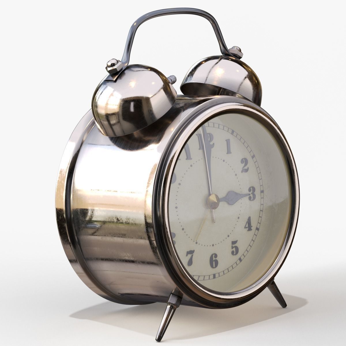 Old Alarm Clock 3D model Low-poly 3D model_48