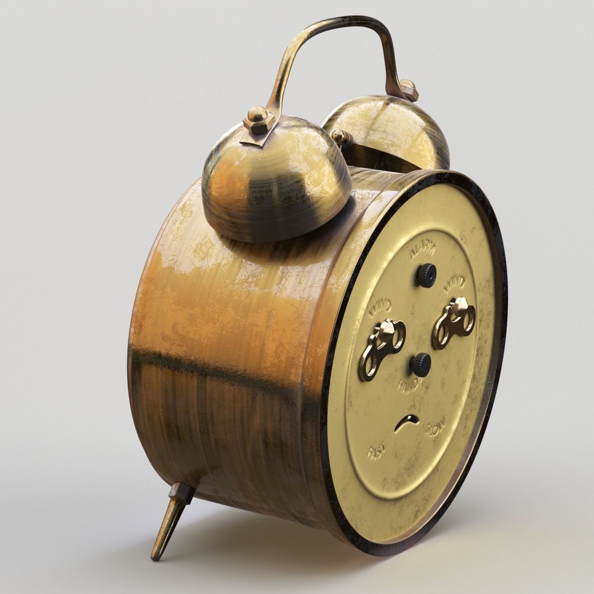 Old Alarm Clock 3D model Low-poly 3D model_59