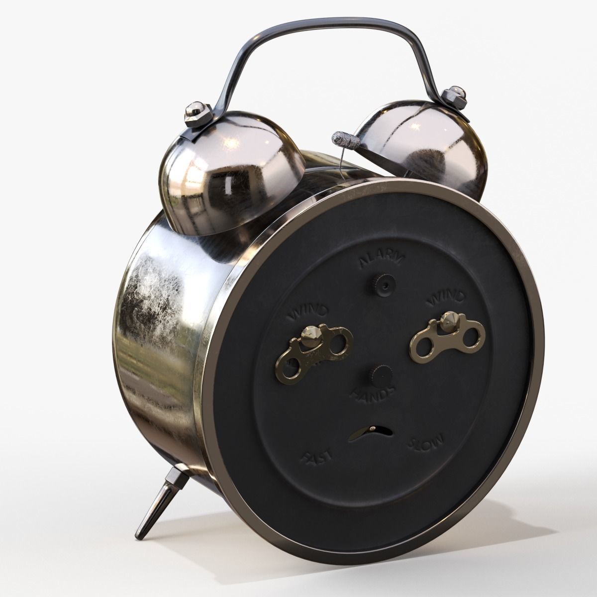 Old Alarm Clock 3D model Low-poly 3D model_37