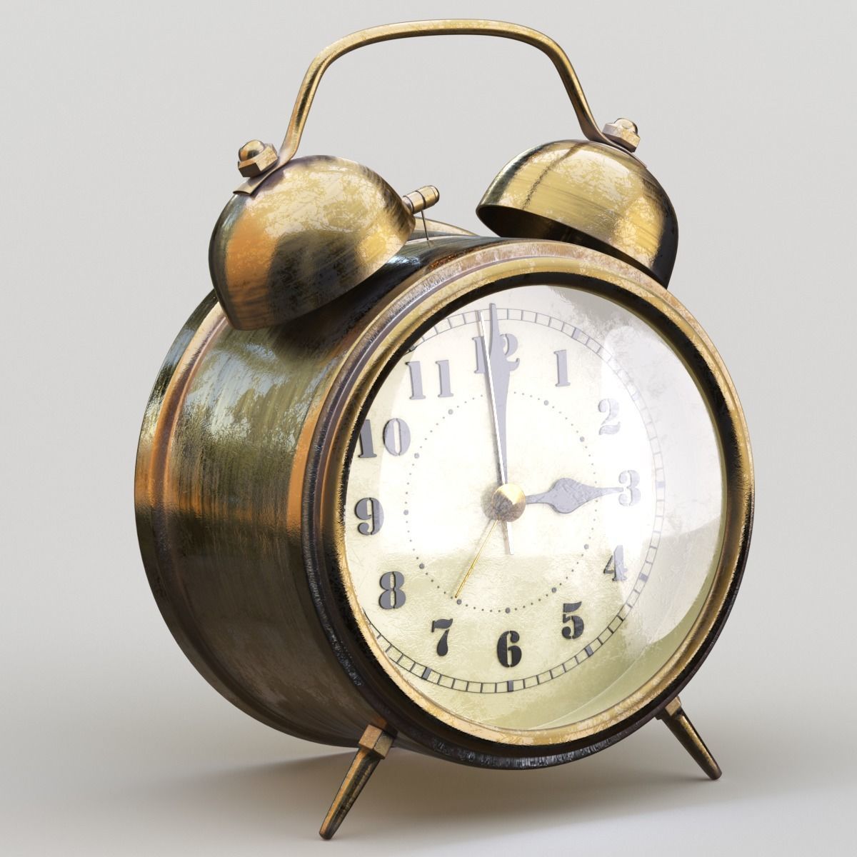 Old Alarm Clock 3D model Low-poly 3D model_73
