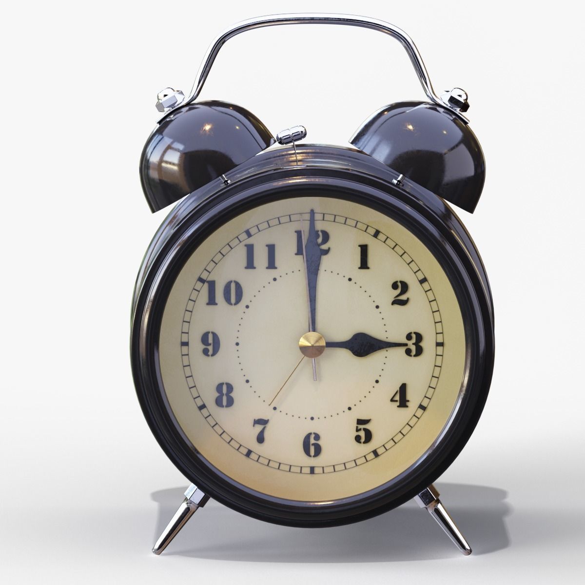 Old Alarm Clock 3D model Low-poly 3D model_3