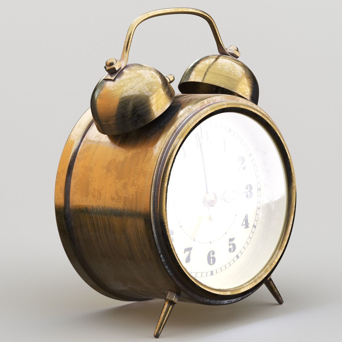 Old Alarm Clock 3D model Low-poly 3D model_72