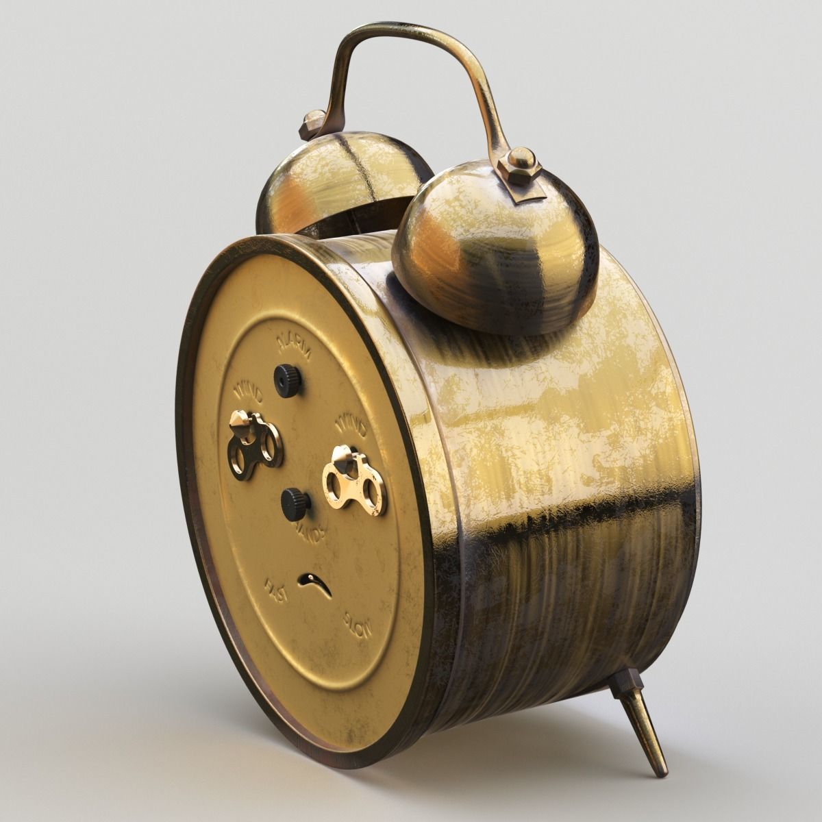 Old Alarm Clock 3D model Low-poly 3D model_67