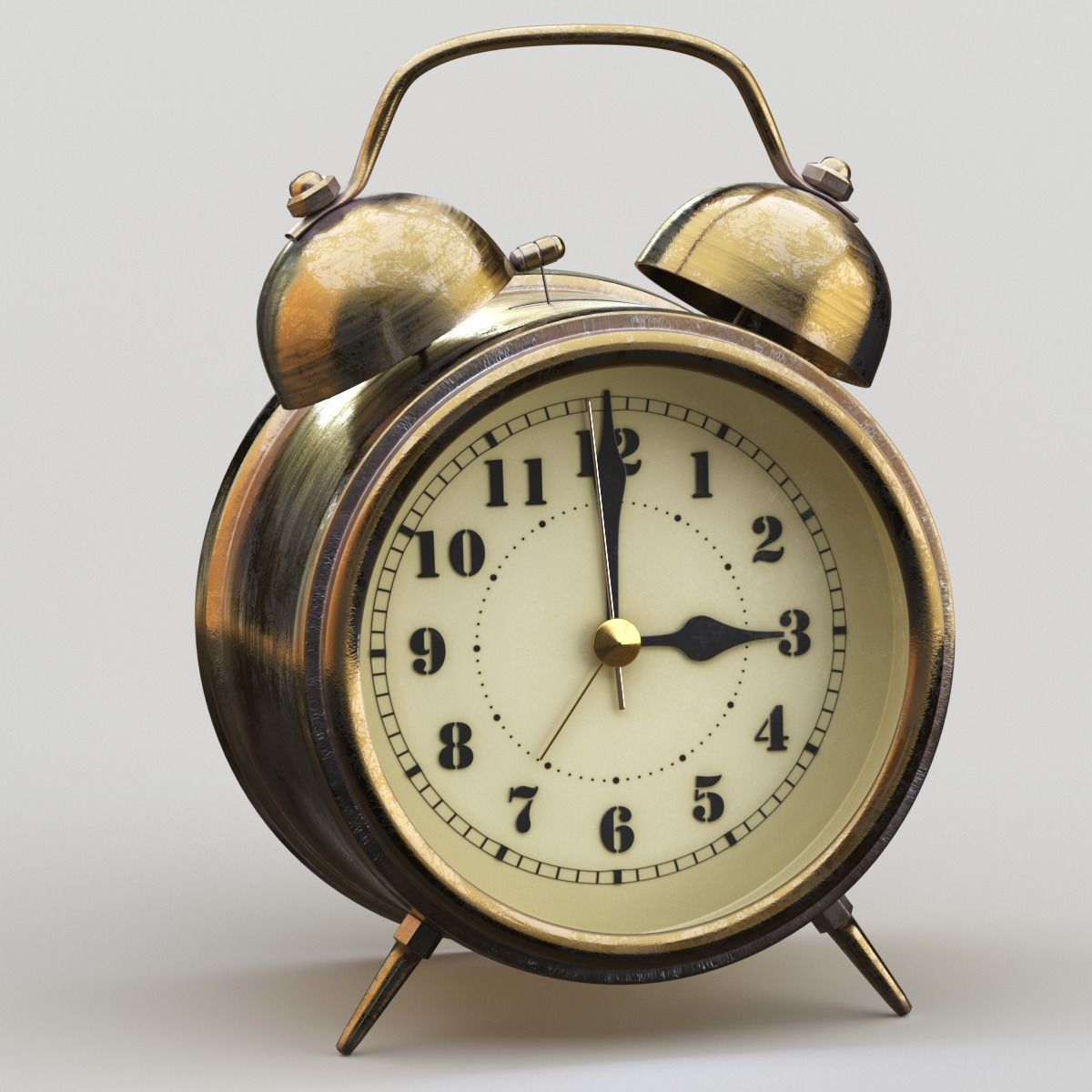Old Alarm Clock 3D model Low-poly 3D model_74