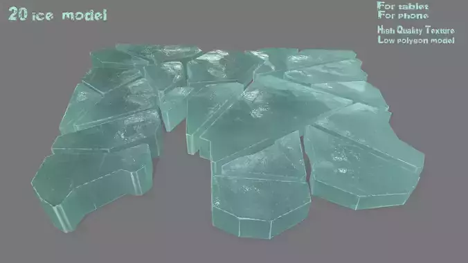 ice set piece of glass