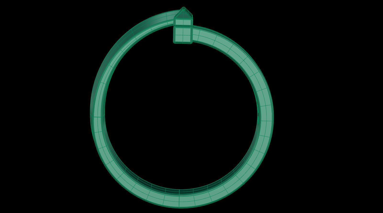 T1 Narrow Diamond Ring 3D print model_12