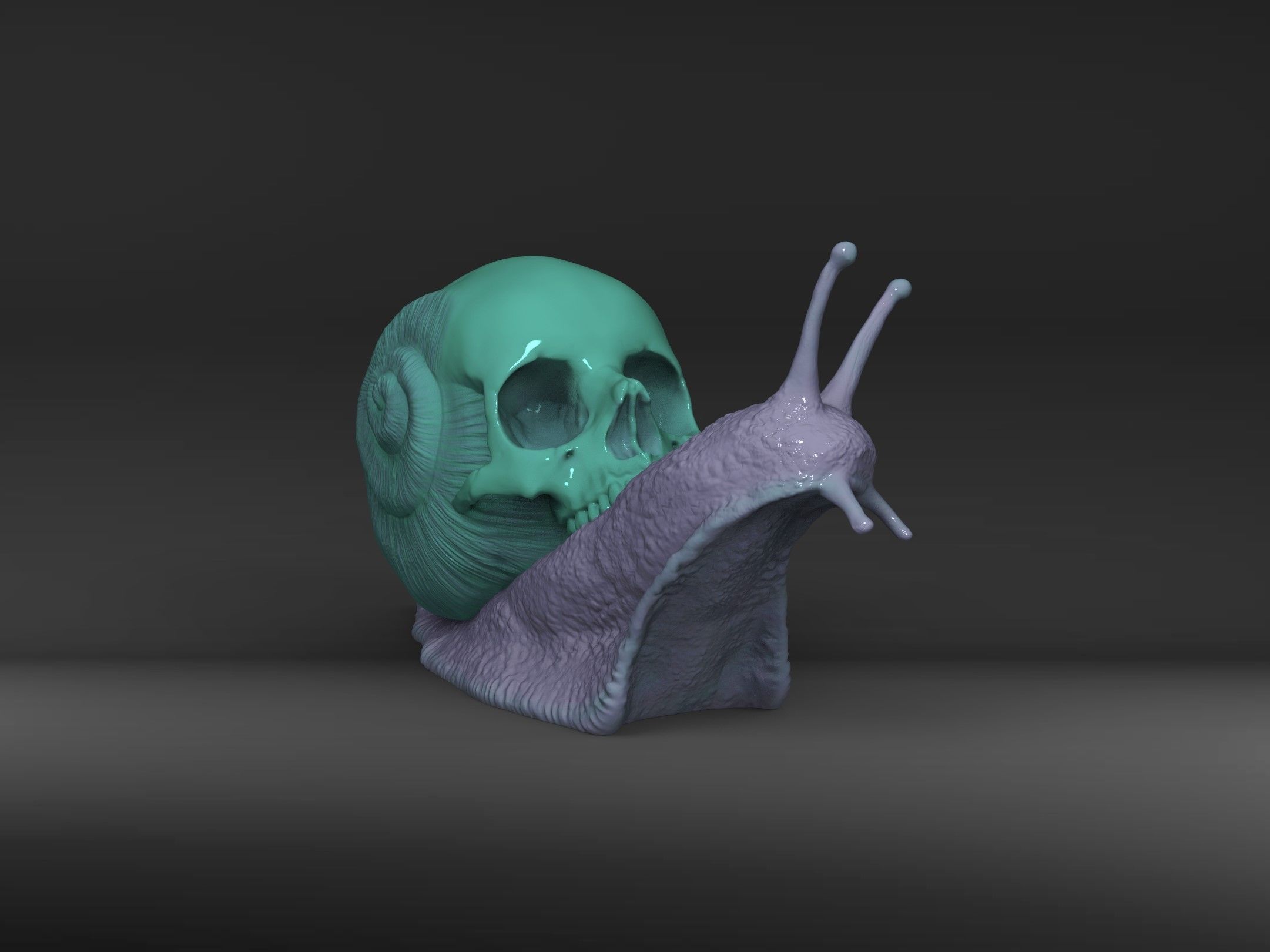 Snail Skull Snull  3D print model_3