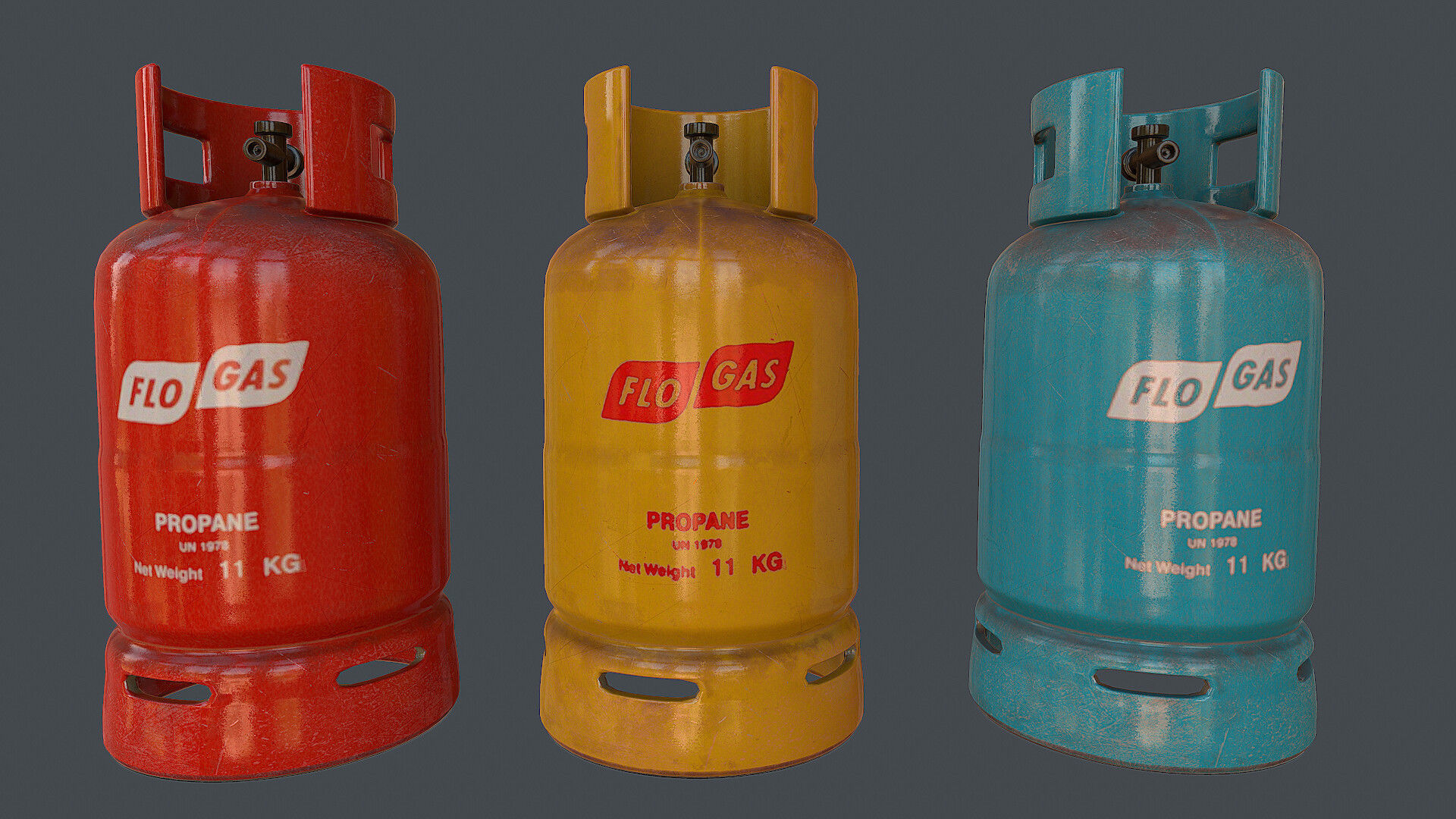 Gas Barrel Pack 3D Model Collection_1