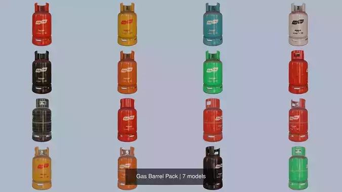 Gas Barrel Pack 3D Model Collection