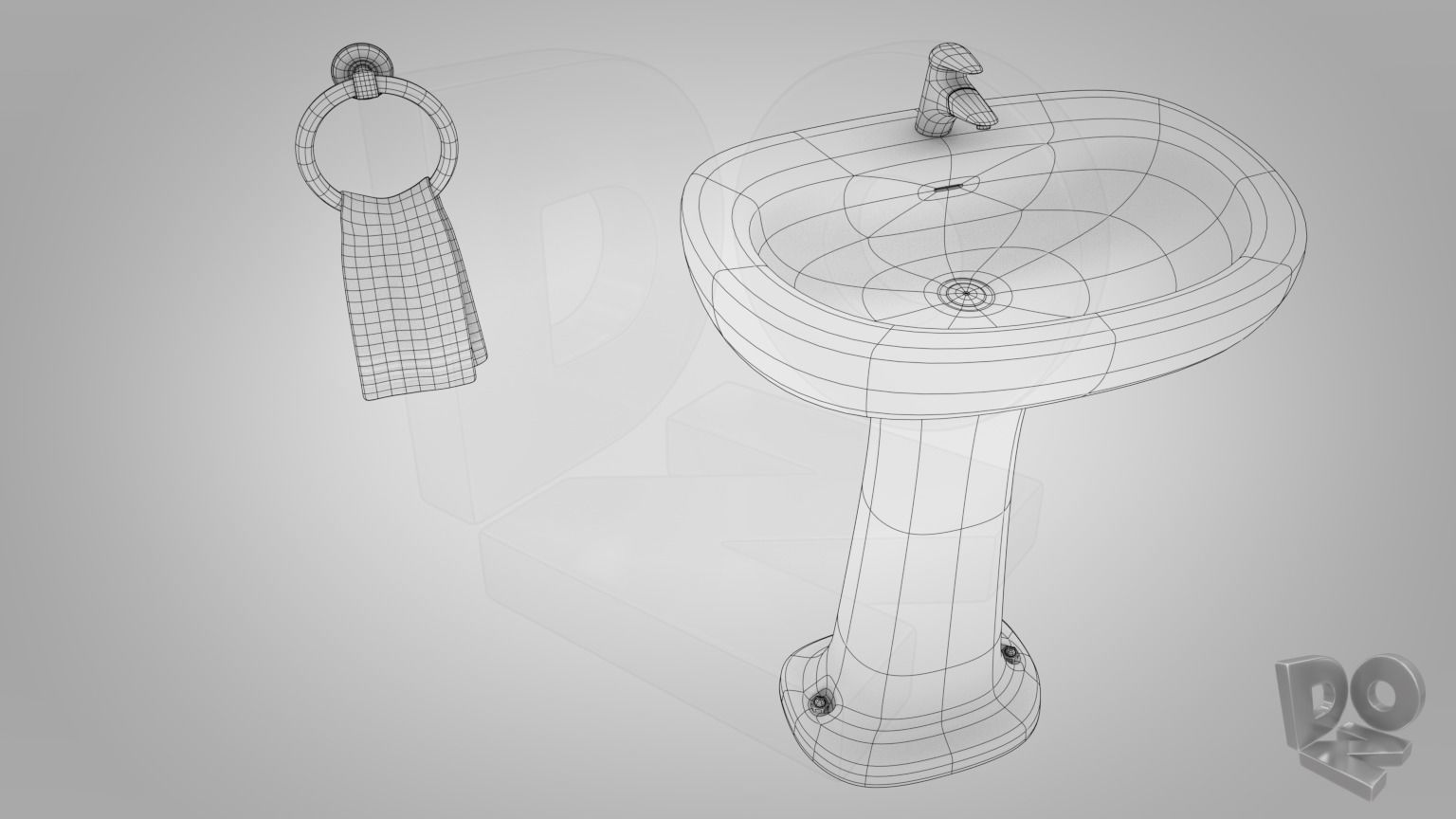 Toilet basic set 3D model_7