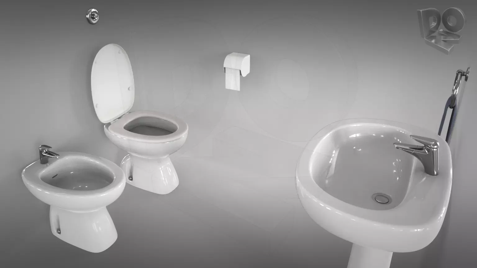 Toilet basic set 3D model_0