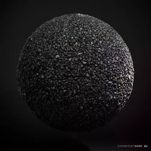 Scanned Seamless Dark Gravel  PBR Texture Texture