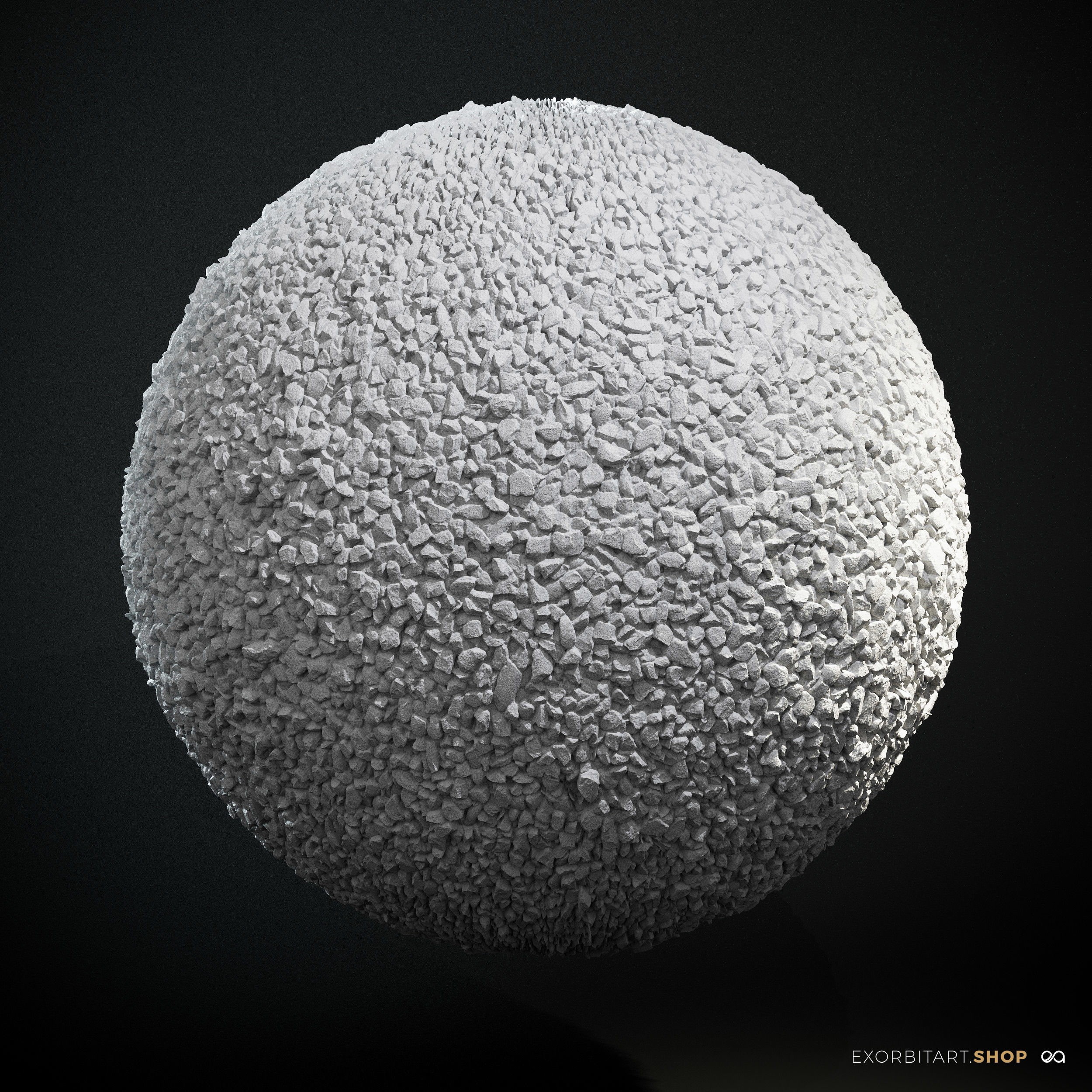 Scanned Seamless Dark Gravel PBR Texture Texture_1