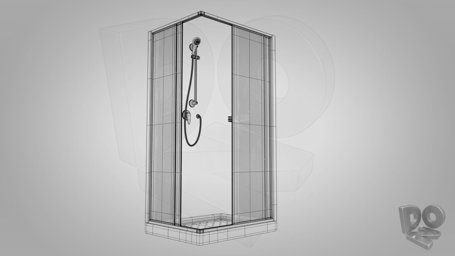 Shower cubicle 3D model_1