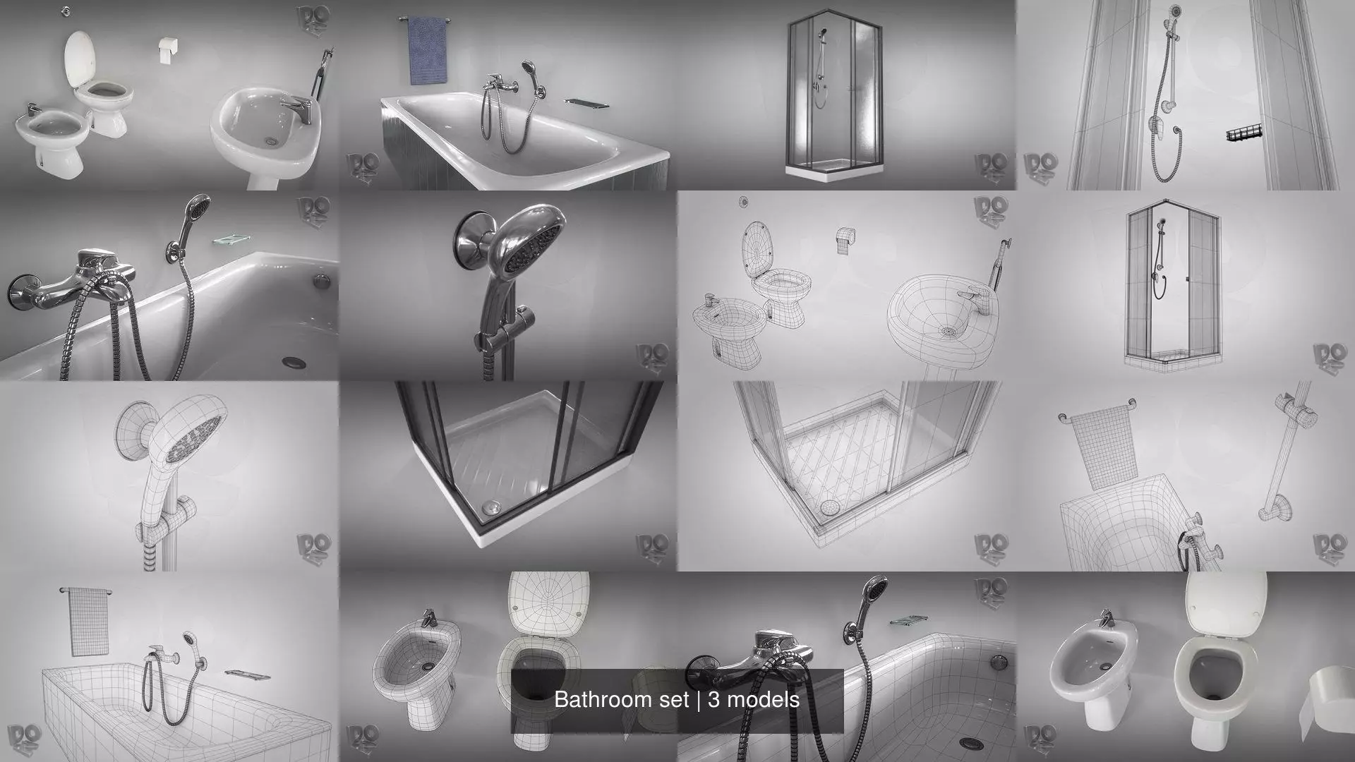 Bathroom set 3D Model Collection_0