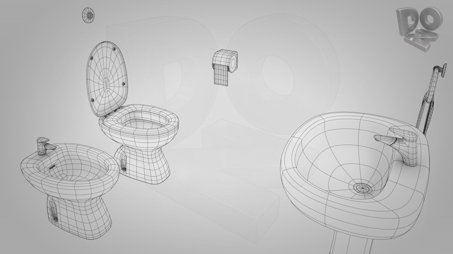 Bathroom set 3D Model Collection_3