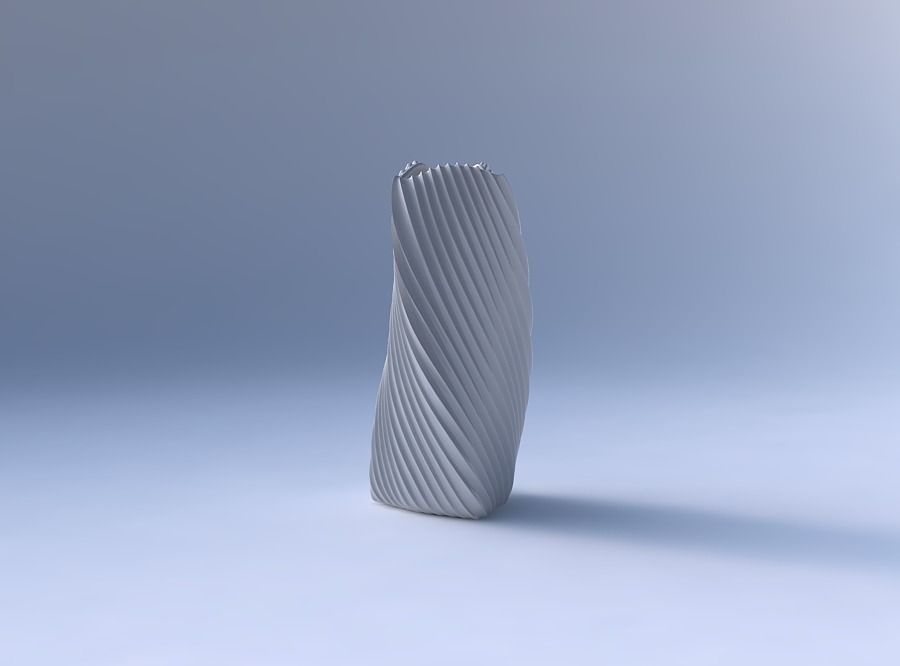 Vase twist triangle with extruded vertical lines 2 3D print model_4
