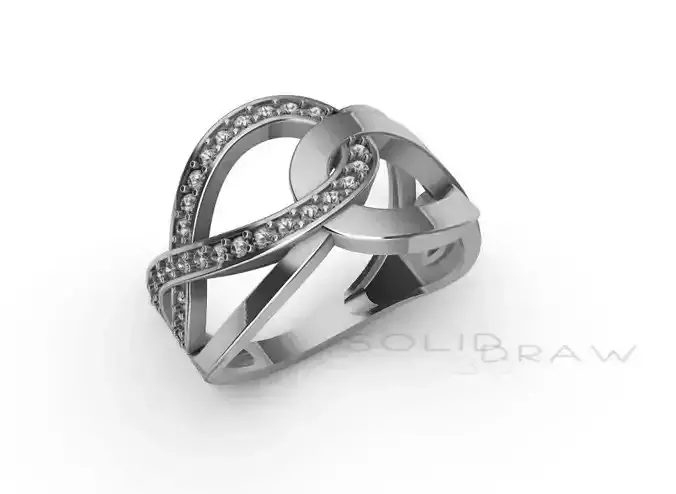 Ring Woman Dimond Ring 3D print model