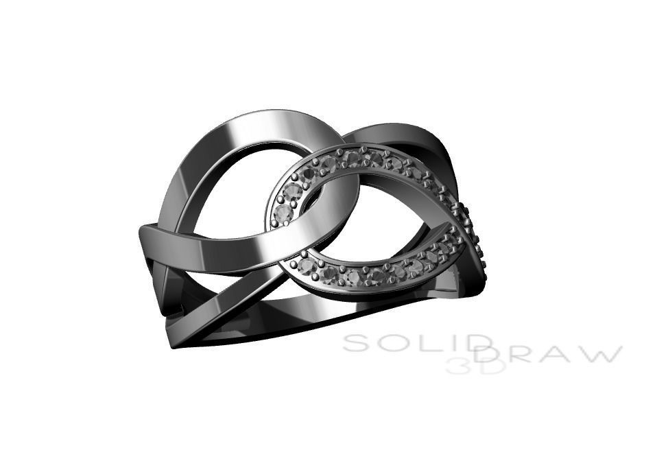 Ring Woman Dimond Ring 3D print model 3D print model_2
