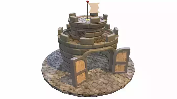  New Super Mario Bros Tower Low-poly 3D model