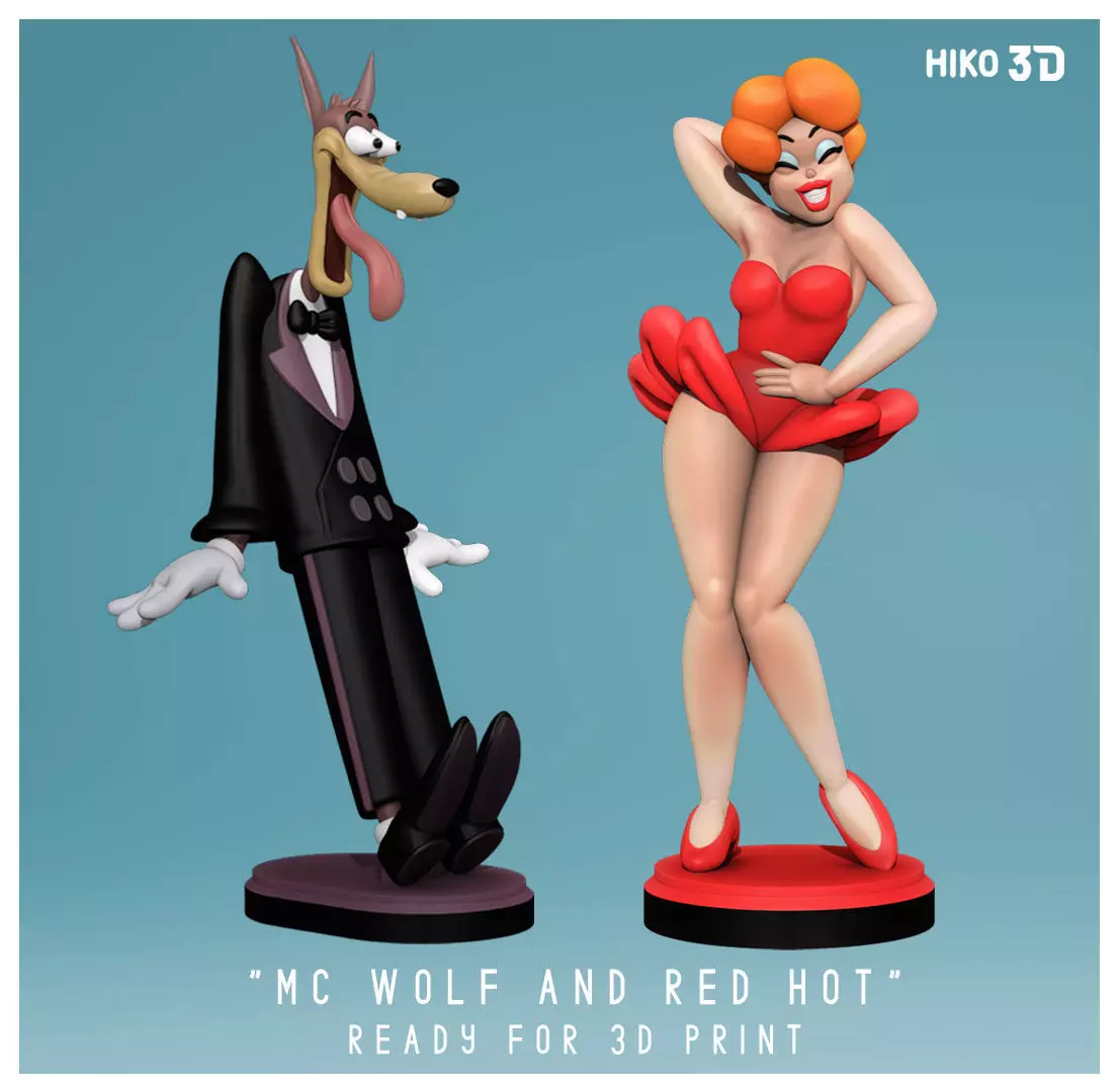 Red Hot Riding Hood and McWolf - Tex Avery - 3D Fanart -  3D print model_0