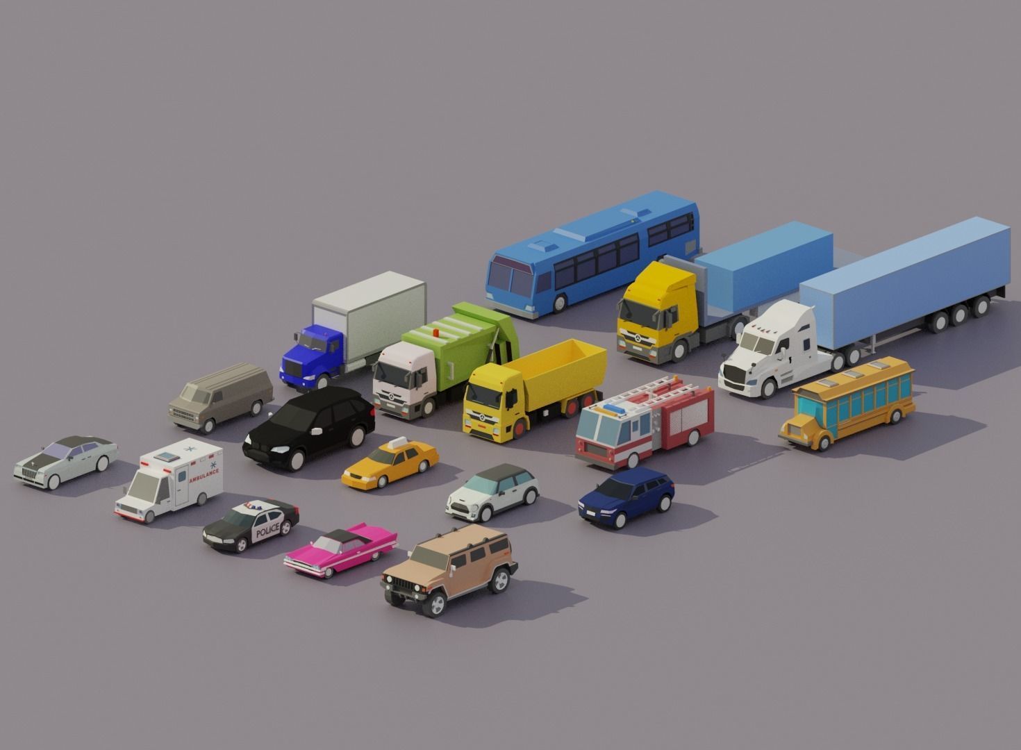 Low Poly City building with windows and balconies Low-poly 3D model_43